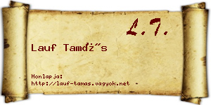 Lauf Tamás névjegykártya